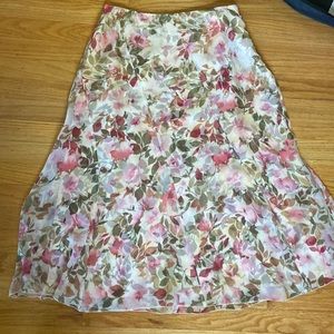 Talbots silk knee length skirt